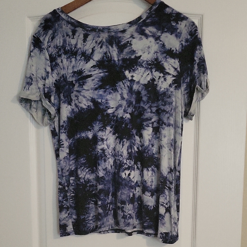 Philosophy Tie Dye Short Sleeve Top Size Large Blue White Casual Tee